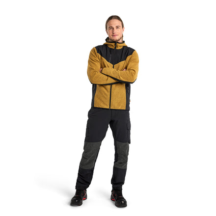 Blaklader 5940 Knitted Jacket With Softshell Honey Gold Black Model