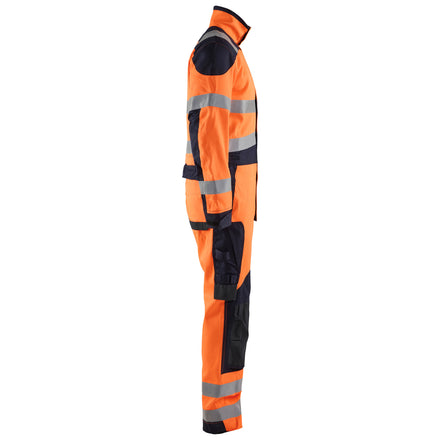Blaklader 6089 Multinorm Inherent Overalls Hi Vis Orange Navy Blue Right