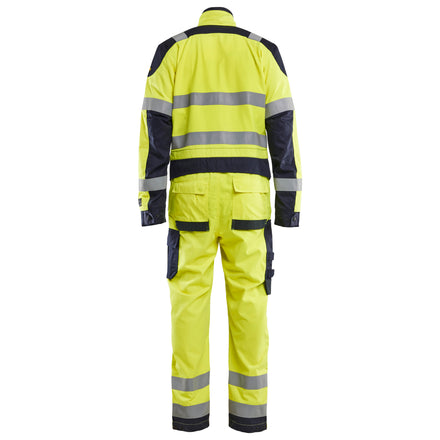 Blaklader 6089 Multinorm Inherent Overalls Hi Vis Yellow Navy Blue Back