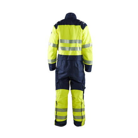 Blaklader 6317 Multinorm Winter Overall Hi Vis Yellow Navy Blue Back