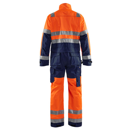 Blaklader 6373 Hi Vis Overall Hi Vis Orange Navy Blue Back
