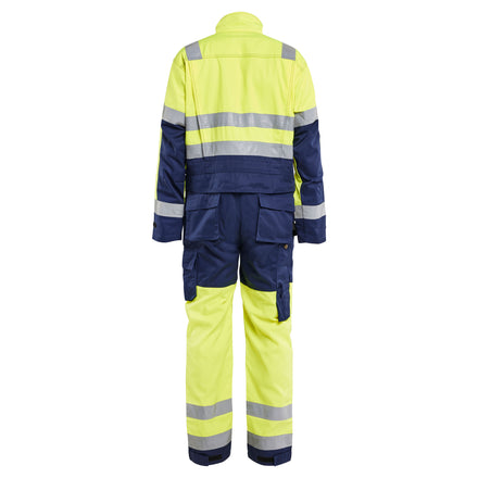 Blaklader 6373 Hi Vis Overall Hi Vis Yellow Navy Blue Back