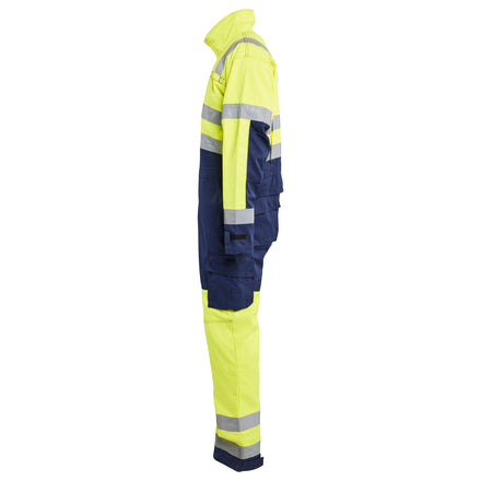 Blaklader 6373 Hi Vis Overall Hi Vis Yellow Navy Blue Left