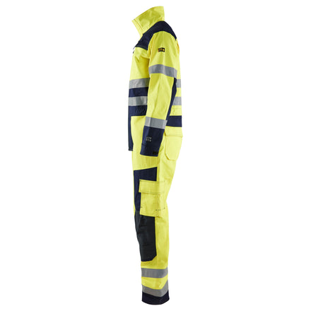 Blaklader 6378 Multinorm Overalls Hi Vis Yellow Navy Blue Left