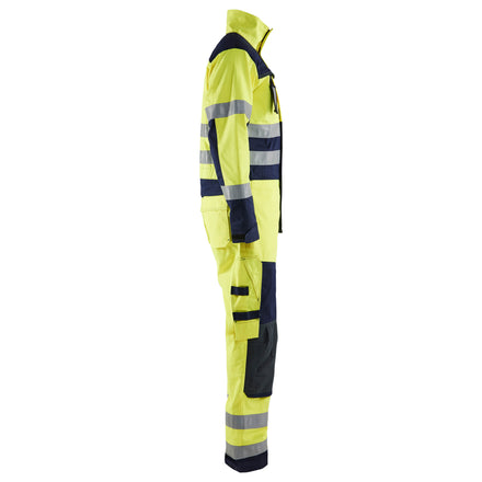 Blaklader 6378 Multinorm Overalls Hi Vis Yellow Navy Blue Right