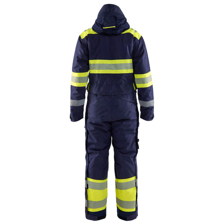 Blaklader 6720 Hi Vis Winter Overall Navy Blue Hi Vis Yellow Back
