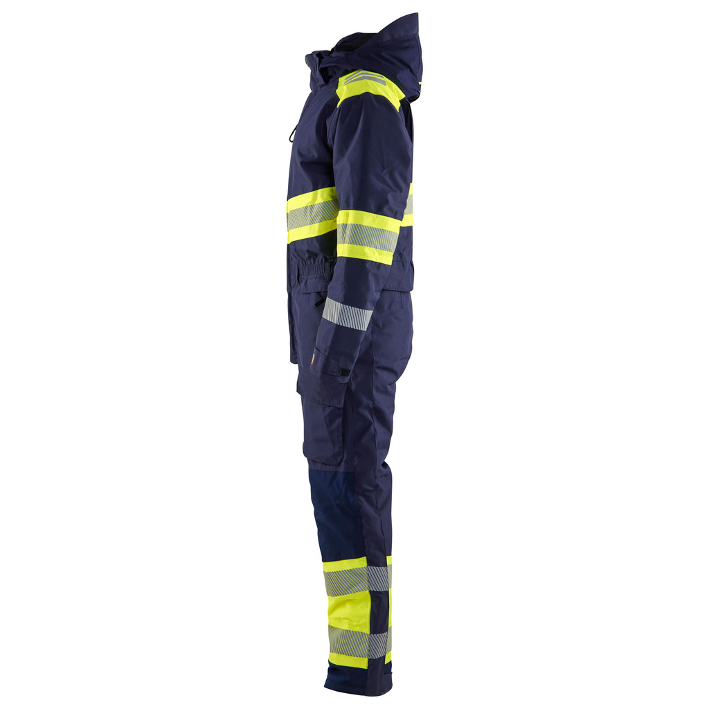 Blaklader 6720 Hi Vis Winter Overall Navy Blue Hi Vis Yellow Left