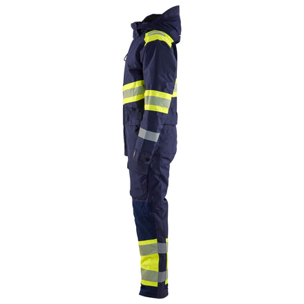 Blaklader 6720 Hi Vis Winter Overall Navy Blue Hi Vis Yellow Left