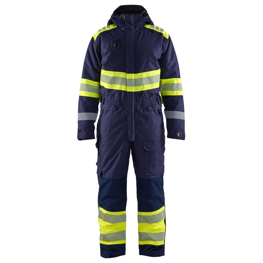 Blaklader 6720 Hi Vis Winter Overall Navy Blue Hi Vis Yellow Main