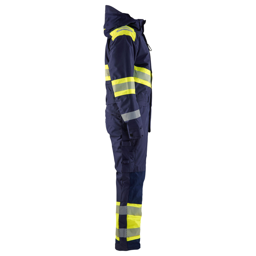Blaklader 6720 Hi Vis Winter Overall Navy Blue Hi Vis Yellow Right