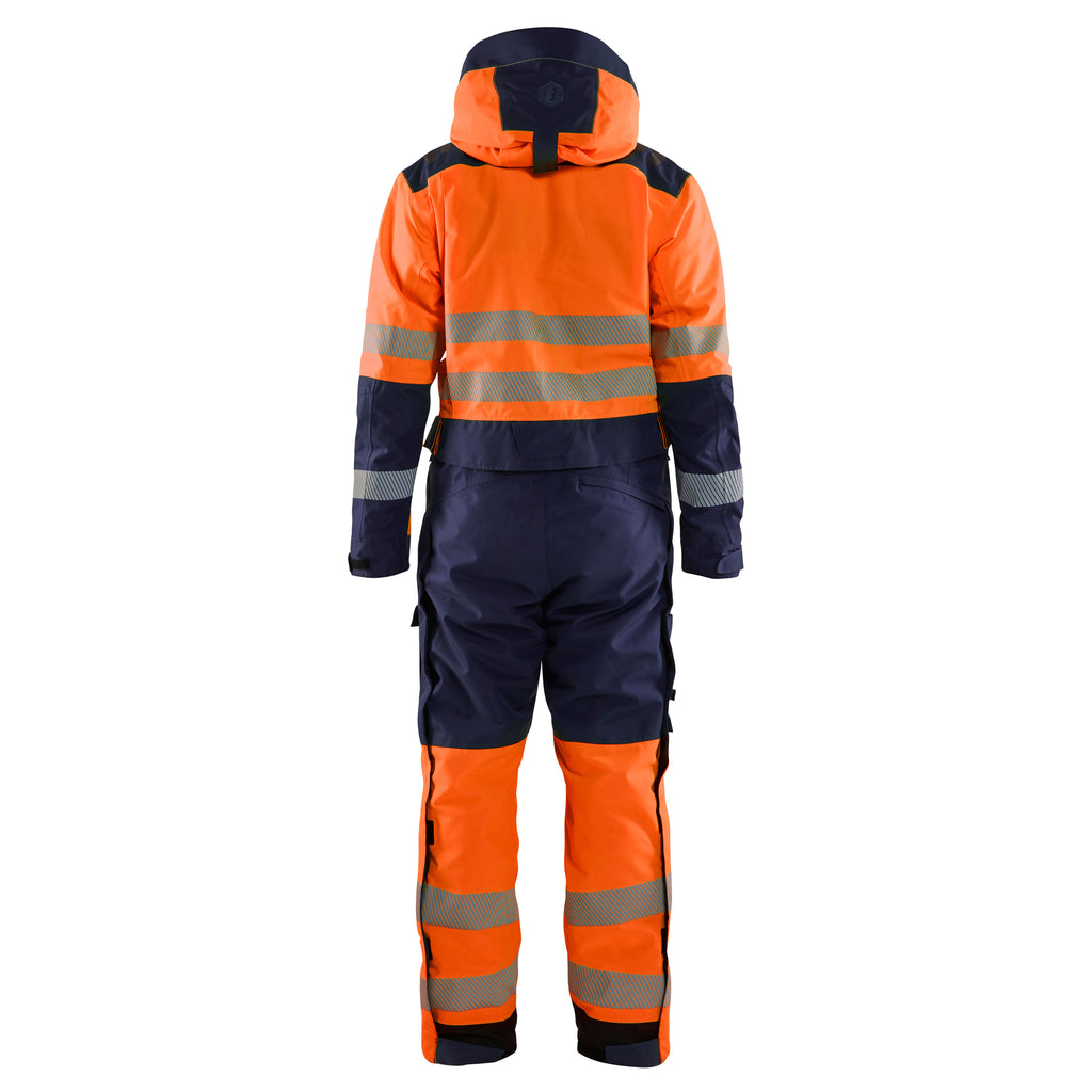 Blaklader 6725 Hi Vis Winter Overall Hi Vis Orange Navy Blue Back