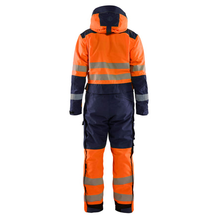 Blaklader 6725 Hi Vis Winter Overall Hi Vis Orange Navy Blue Back