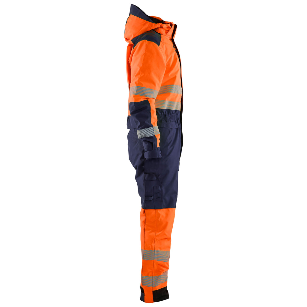 Blaklader 6725 Hi Vis Winter Overall Hi Vis Orange Navy Blue Right