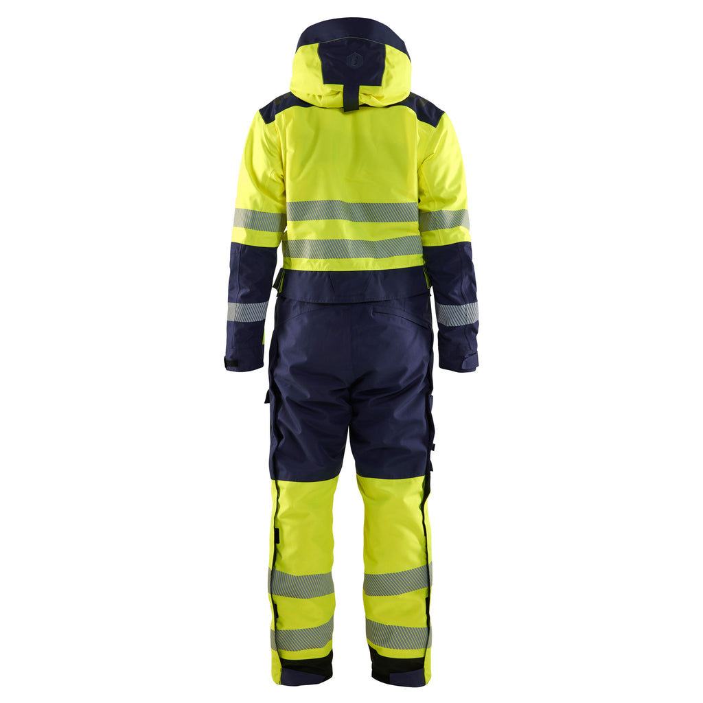 Blaklader 6725 Hi Vis Winter Overall Hi Vis Yellow Navy Blue Back