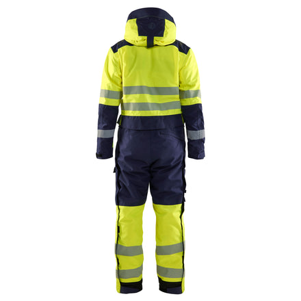 Blaklader 6725 Hi Vis Winter Overall Hi Vis Yellow Navy Blue Back