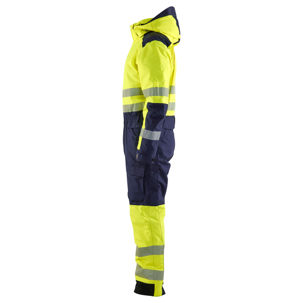 Blaklader 6725 Hi Vis Winter Overall Hi Vis Yellow Navy Blue Left