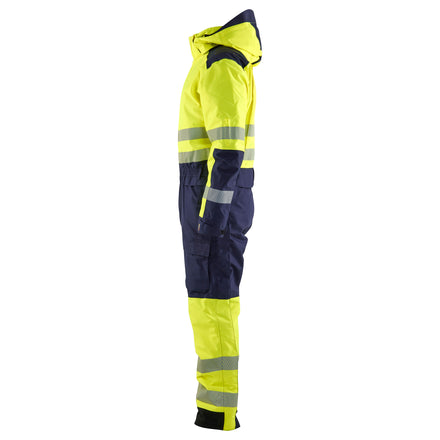 Blaklader 6725 Hi Vis Winter Overall Hi Vis Yellow Navy Blue Left