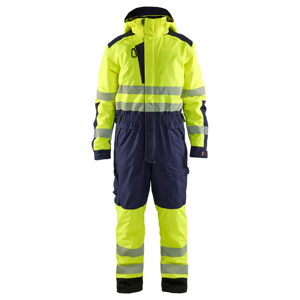 Blaklader 6725 Hi Vis Winter Overall Hi Vis Yellow Navy Blue Main