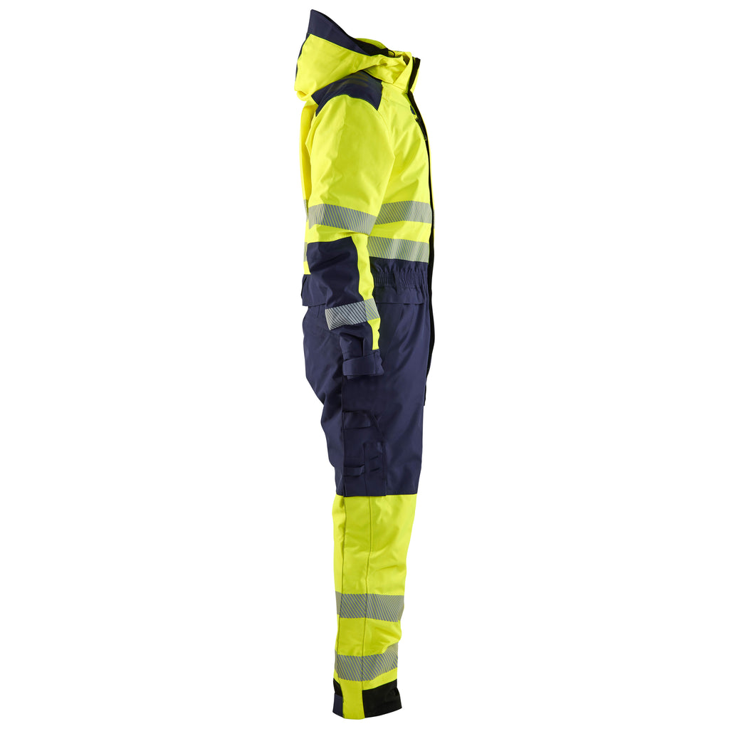Blaklader 6725 Hi Vis Winter Overall Hi Vis Yellow Navy Blue Right