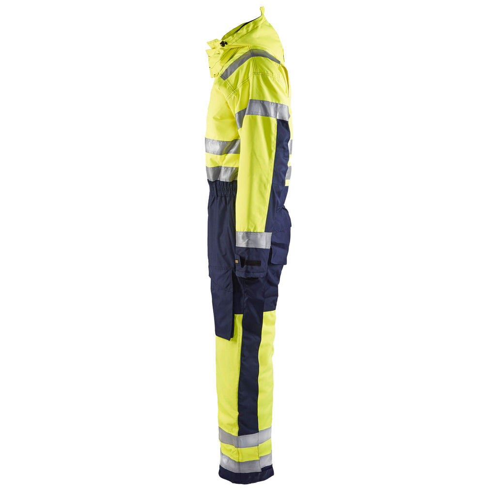 Blaklader 6763 Hi Vis Winter Overall Hi Vis Yellow Navy Blue Left