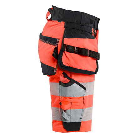 Blaklader 7020 Womens Hi Vis Shorts 4 Way Stretch Hi Vis Red Black Right