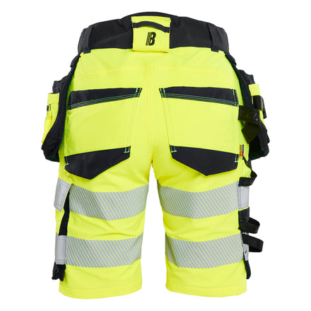 Blaklader 7020 Womens Hi Vis Shorts 4 Way Stretch Hi Vis Yellow Black Back