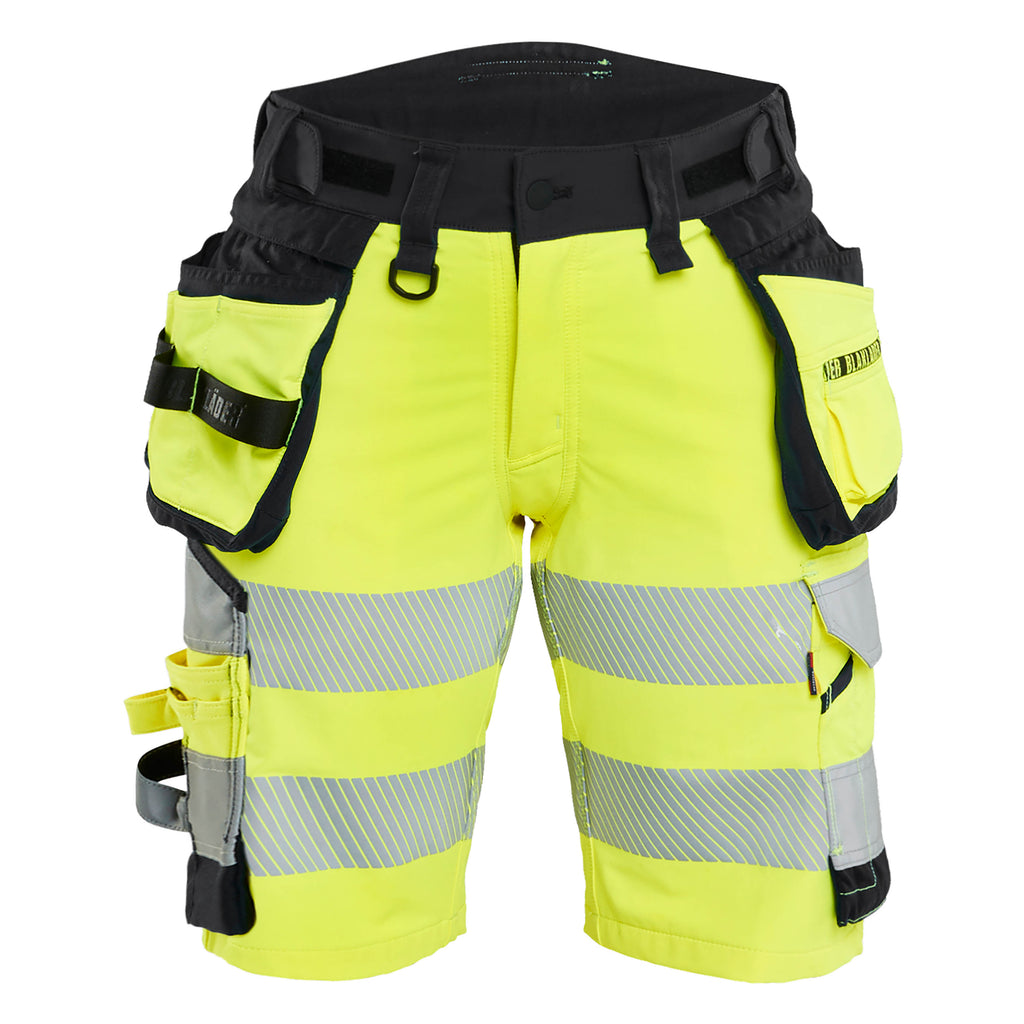 Blaklader 7020 Womens Hi Vis Shorts 4 Way Stretch Hi Vis Yellow Black Main