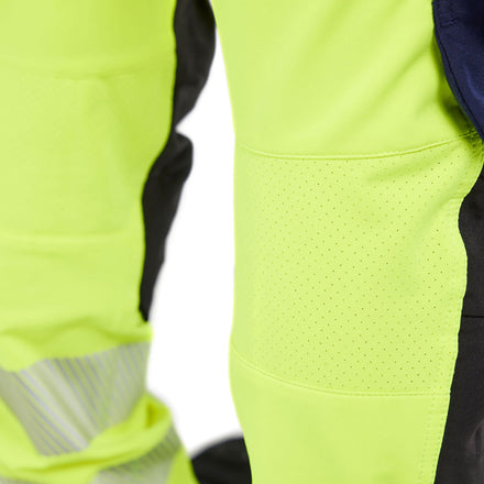 Blaklader 7022 Women’S Hi Vis Trousers 4 Way Stretch Hi Vis Yellow Navy Blue Feature 4