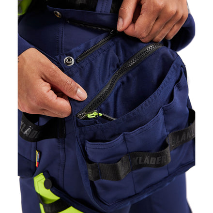 Blaklader 7025 Womens Hi Vis Trousers 4 Way Stretch Navy Blue Hi Vis Yellow Feature 4