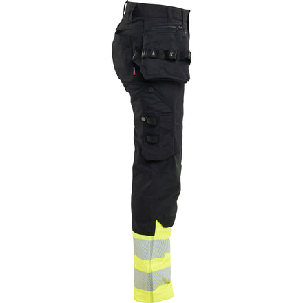Blaklader 7030 Womens Hi Vis Trousers Stretch Black Hi Vis Yellow Right