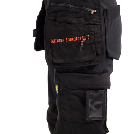 Blaklader 7114 Womens Hi Vis Softshell Trousers Black Hi Vis Red Feature 2