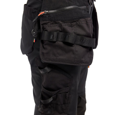 Blaklader 7114 Womens Hi Vis Softshell Trousers Black Hi Vis Red Feature 3