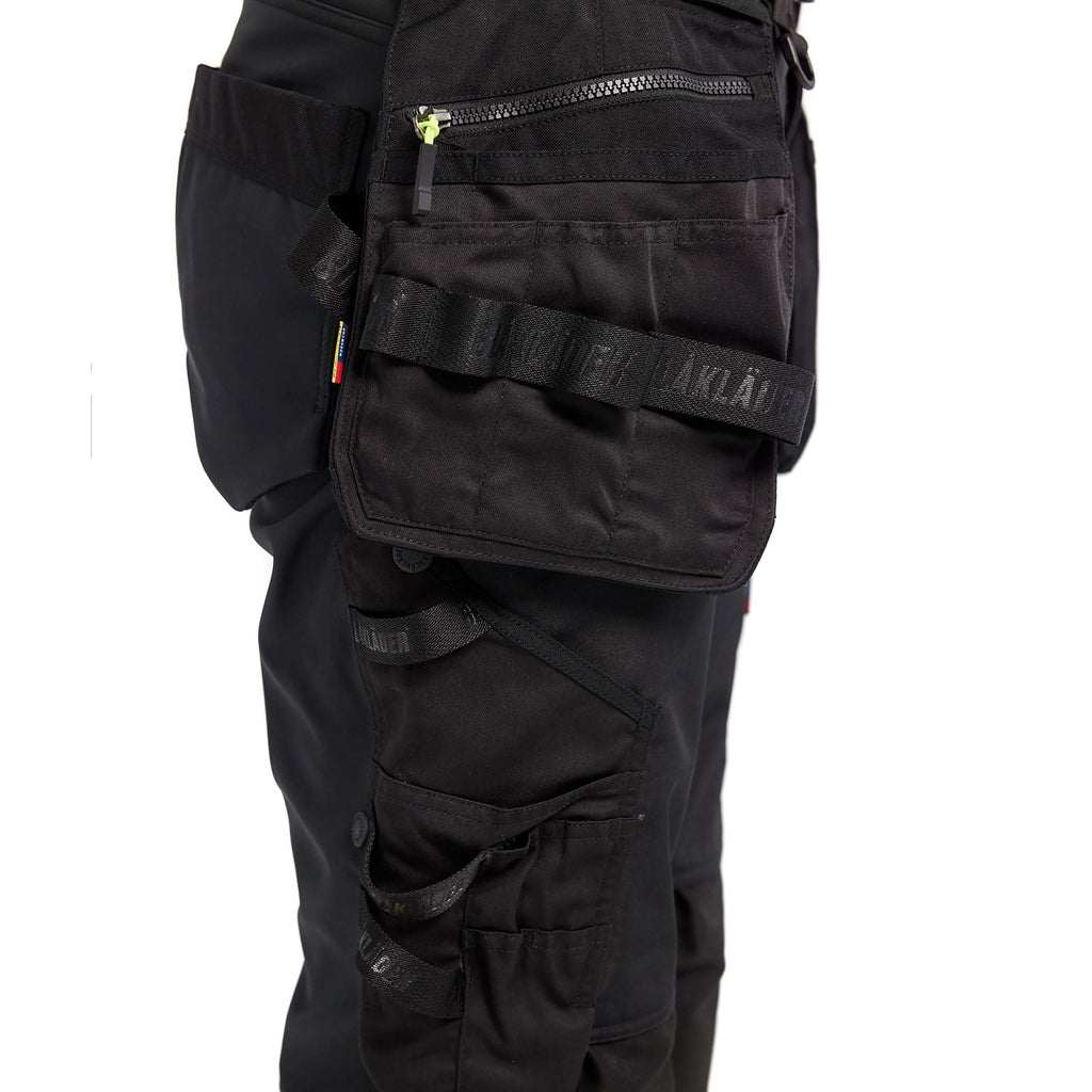 Blaklader 7114 Womens Hi Vis Softshell Trousers Black Hi Vis Yellow Feature 4