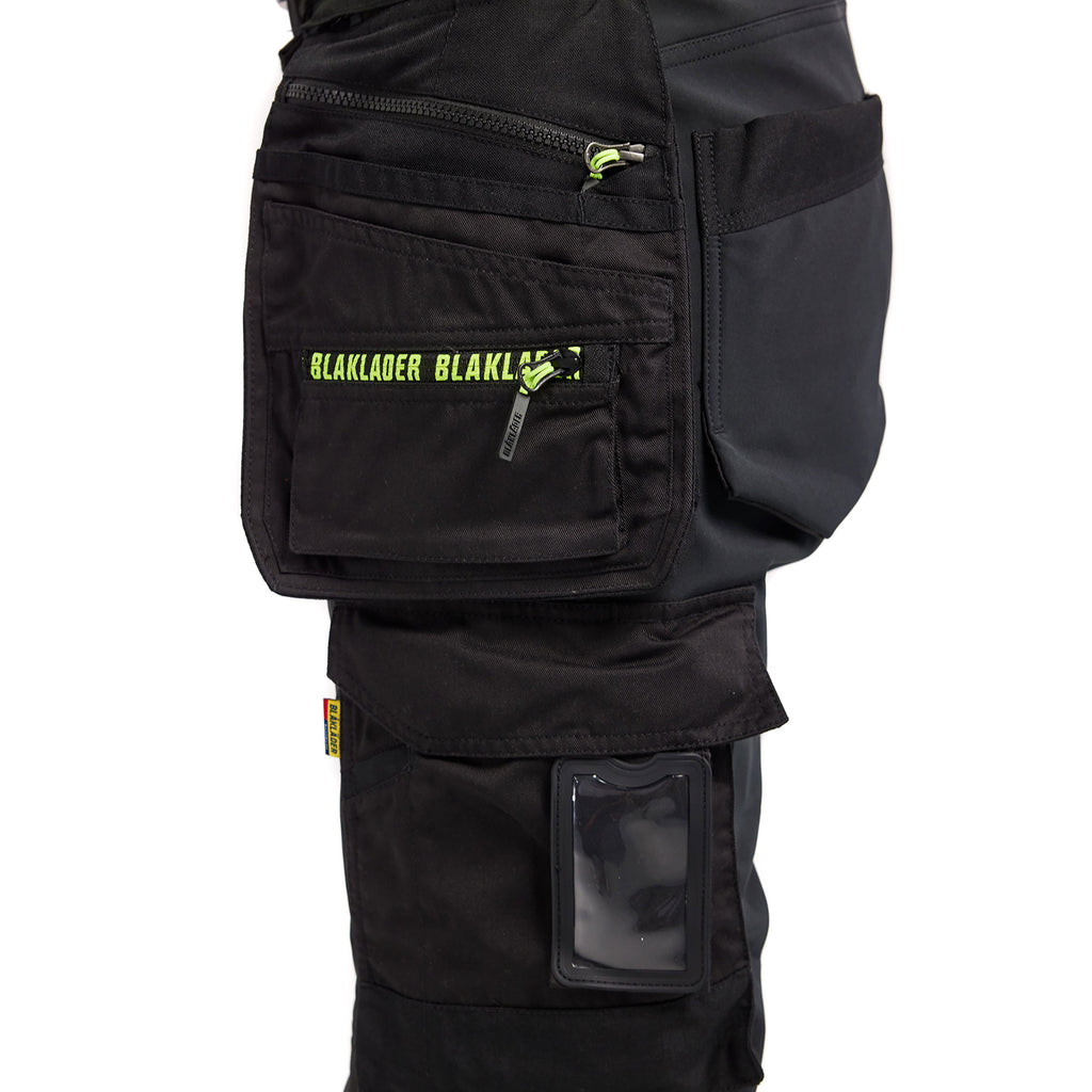 Blaklader 7114 Womens Hi Vis Softshell Trousers Black Hi Vis Yellow Feature 5