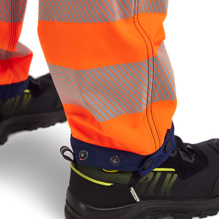 Blaklader 7114 Womens Hi Vis Softshell Trousers Navy Blue Hi Vis Orange Feature 4