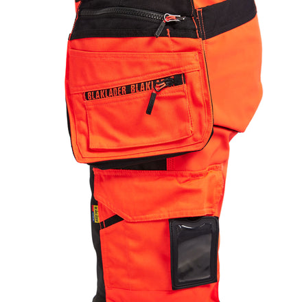 Blaklader 7118 Womens Hi Vis Softshell Trousers Hi Vis Red Black Feature 3