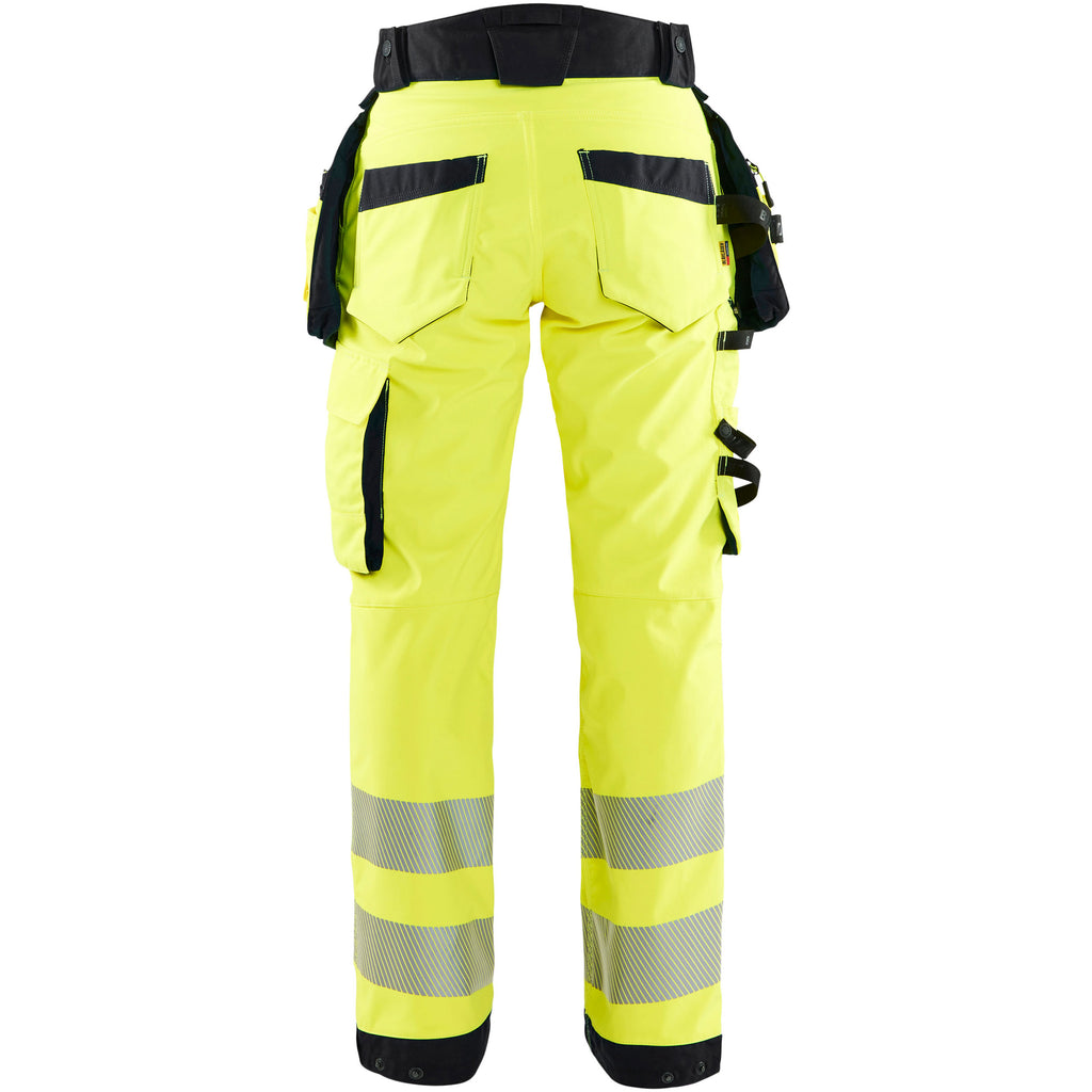 Blaklader 7118 Womens Hi Vis Softshell Trousers Hi Vis Yellow Black Back