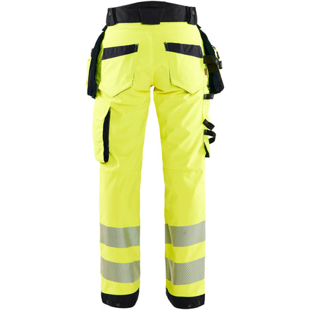 Blaklader 7118 Womens Hi Vis Softshell Trousers Hi Vis Yellow Black Back