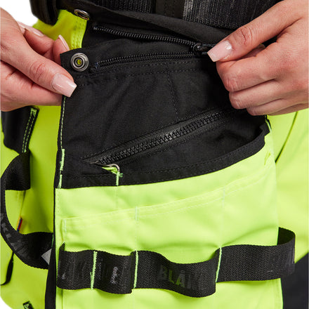 Blaklader 7118 Womens Hi Vis Softshell Trousers Hi Vis Yellow Black Feature 1