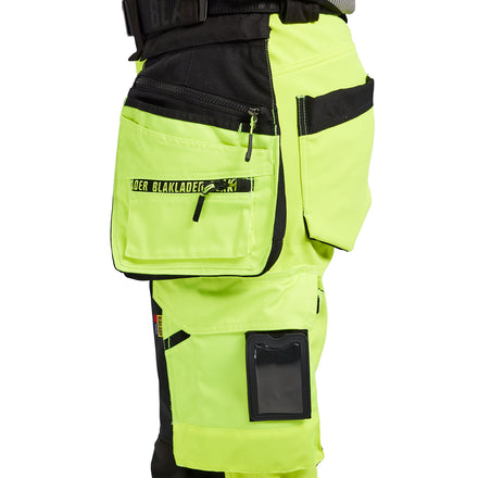 Blaklader 7118 Womens Hi Vis Softshell Trousers Hi Vis Yellow Black Feature 3