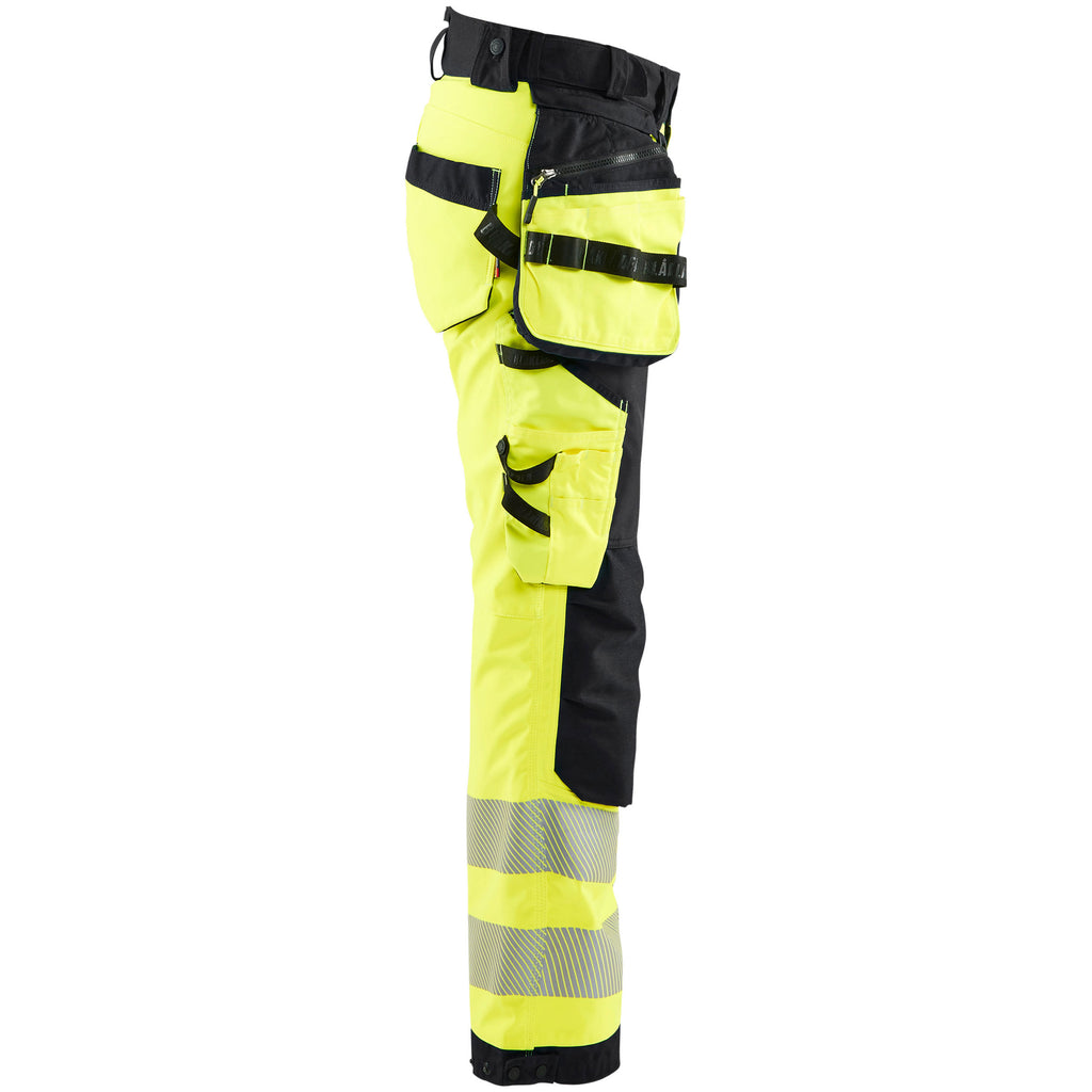 Blaklader 7118 Womens Hi Vis Softshell Trousers Hi Vis Yellow Black Right