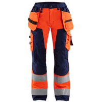Blaklader 7156 Womens Hi Vis Trousers Hi Vis Orange Navy Blue Main
