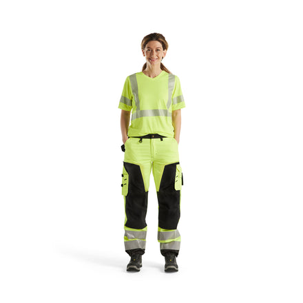 Blaklader 7156 Womens Hi Vis Trousers Hi Vis Yellow Black Model