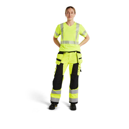 Blaklader 7156 Womens Hi Vis Trousers Hi Vis Yellow Black Model
