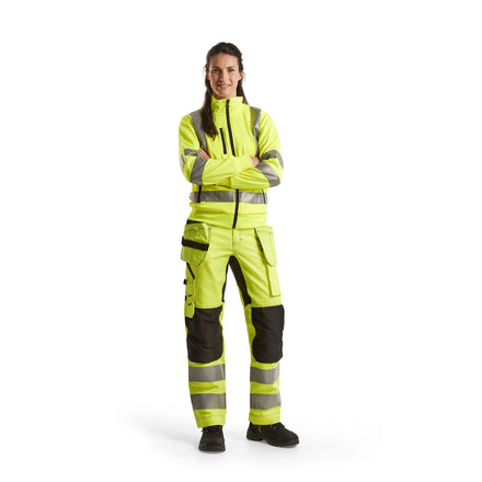 Blaklader 7163 Womens Hi Vis Trousers With Stretch Hi Vis Yellow Black Model