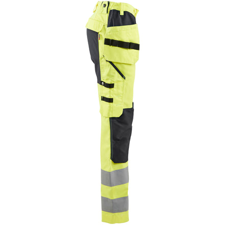 Blaklader 7163 Womens Hi Vis Trousers With Stretch Hi Vis Yellow Black Right