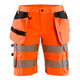 Blaklader 7186 Womens Hi Vis Shorts With Stretch Hi Vis Orange Navy Blue Main
