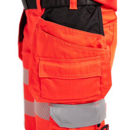 Blaklader 7186 Womens Hi Vis Shorts With Stretch Hi Vis Red Feature 2