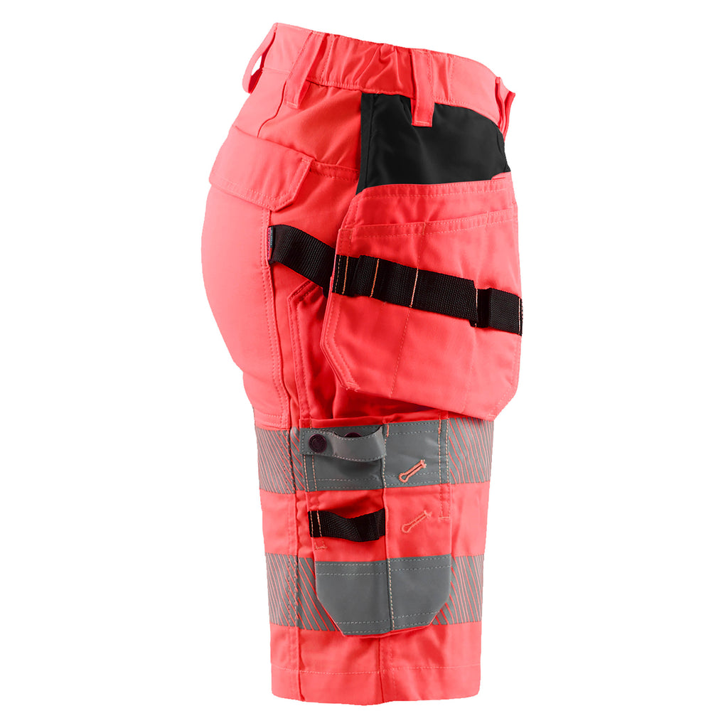 Blaklader 7186 Womens Hi Vis Shorts With Stretch Hi Vis Red Right