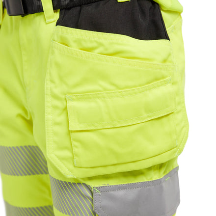 Blaklader 7186 Womens Hi Vis Shorts With Stretch Hi Vis Yellow Feature 2
